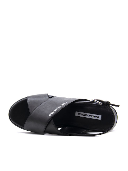 Women's Leather Platform Shoes Black