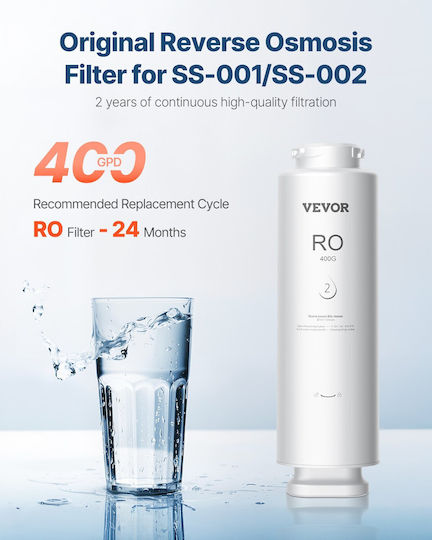 Vevor Water Filter Replacement Reverse Osmosis (RO) / Under Sink 0.0001 μm