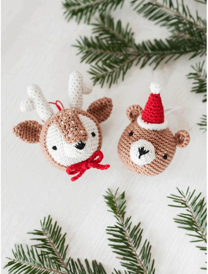 Creative Crochet Kit Ren Ursuleț Set De Crăciun Fir Umplutură Instrucțiuni Croșetă Anchor Creativa Fino