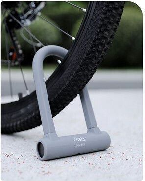 Deli Bicycle Pedal Lock with Key Gray