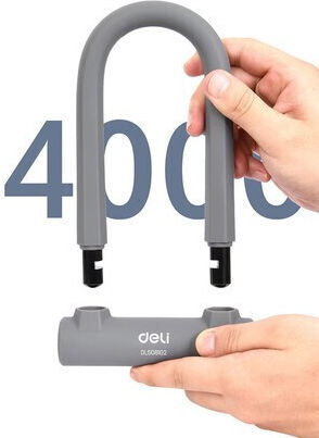 Deli Bicycle Pedal Lock with Key Gray