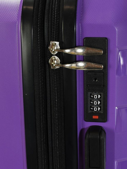 Seagull Cabin Travel Suitcase Hard Purple with 4 Wheels Height 55cm SG180-55-Purple