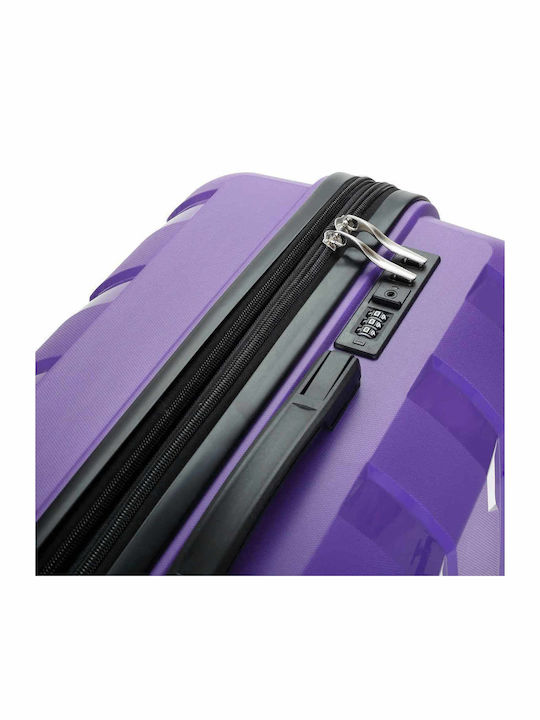 Seagull Cabin Travel Suitcase Hard Purple with 4 Wheels Height 55cm SG180-55-Purple