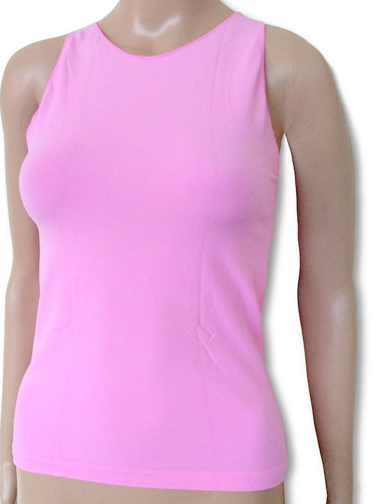 Diana 30024 Elastic Sleeveless Seamless T-Shirt Pink