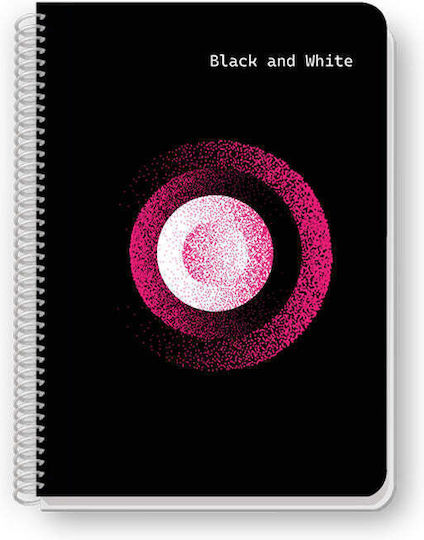 Black & White Spiral Notebook Ruled 3 Subjects Dots 1pcs (Μiscellaneous Designs)