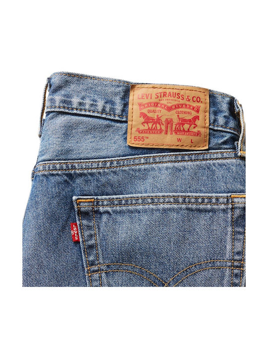 555 Herren Jeanshose Relaxed Gerade Passform Blau