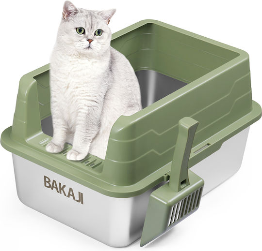 Bakaji Λεκάνη Γάτας με Κόσκινο Πράσινη Μ50 x Π35 x Υ15cm