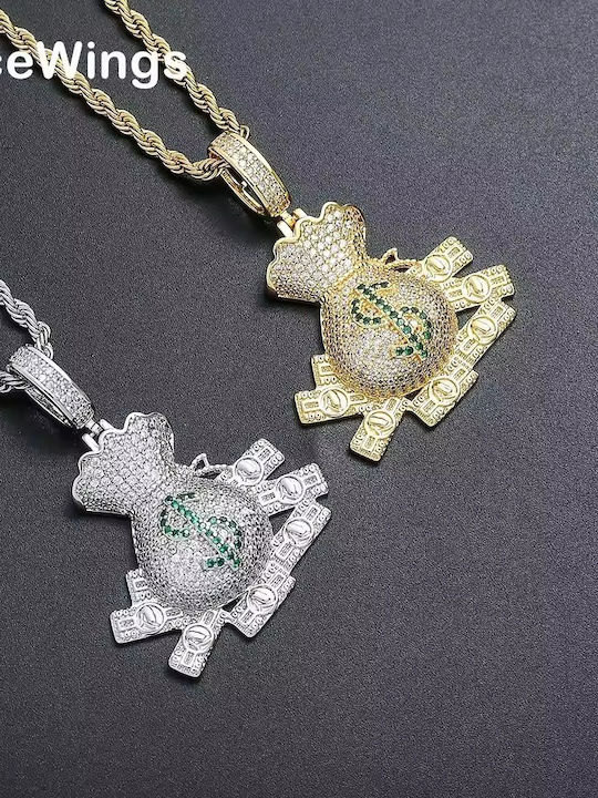 Ghetto Charm aus Stahl mit Zirkon