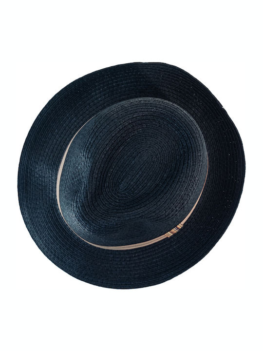 Brims and Trims Γυναικείο Ψάθινο Καπέλο Καβουράκι Μαύρο