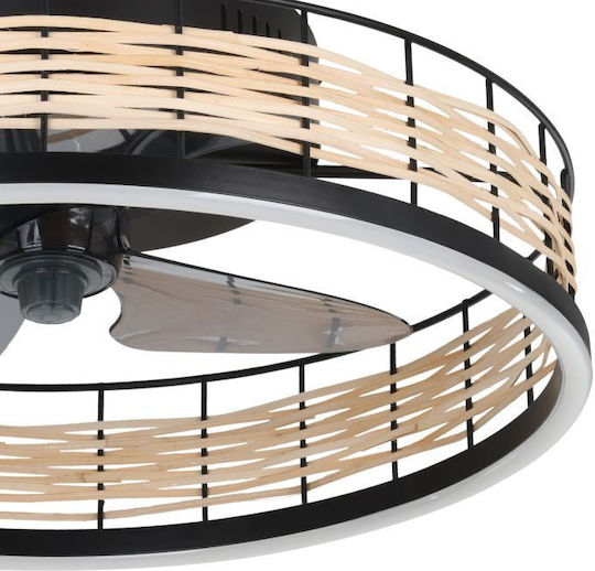 Eglo Frana Ceiling Light 50cm with Light Fixture Beige / Black