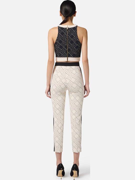 Elisabetta Franchi Women's Fabric Trousers Slim Fit White