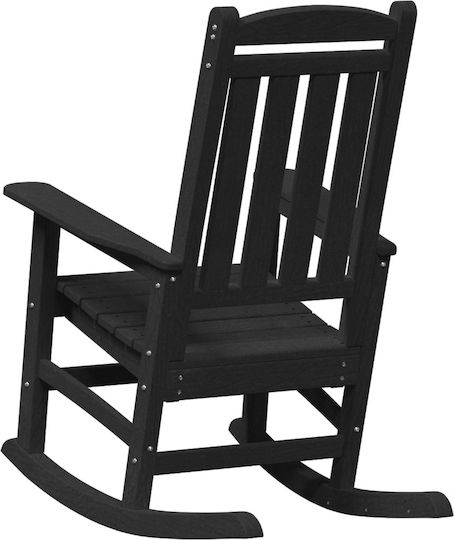 Schaukelstuhl Hölzernes Black Velvet-Black Metal 70x92x108εκ.