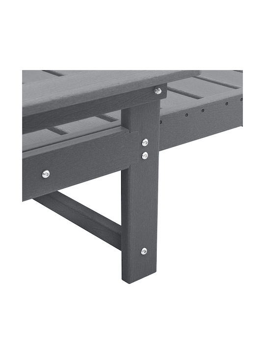 Deckchair Plastic Gray 162x53x98.5cm.