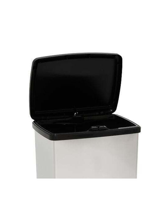 5Five Waste Bin Waste Plastic with Pedal Silver 50lt 1pcs