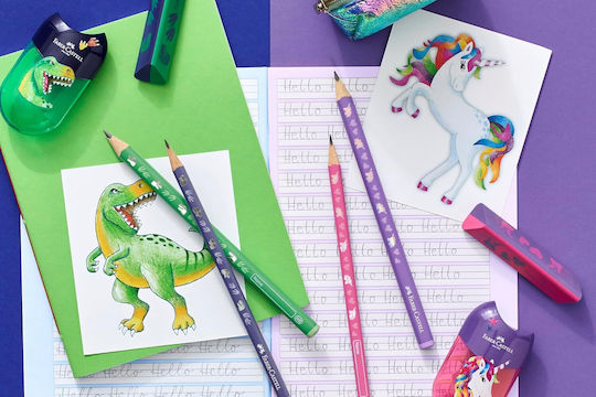 Faber Castell Bleistifte Set 2 Stück + Radiergummi Unicorn
