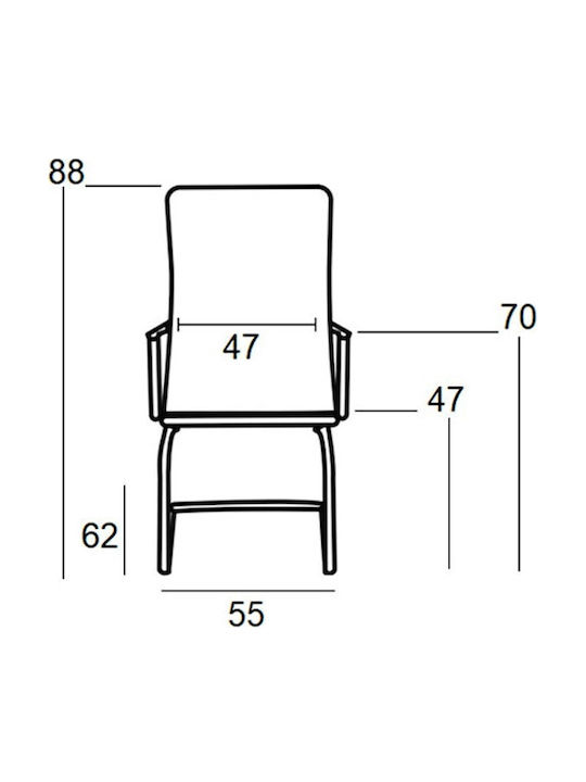 Καρέκλα Επισκέπτη BS8250 με Μπράτσα Μαύρη 57x54x90cm 2τμχ