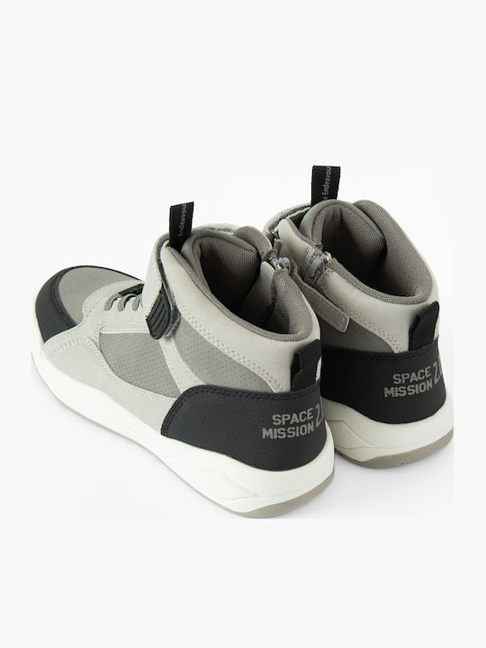 Nasa Kids Sneakers High with Hoop & Loop Closure Gray