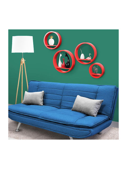 Red Wall Shelves (4 Pieces) 39.5x39.5cm