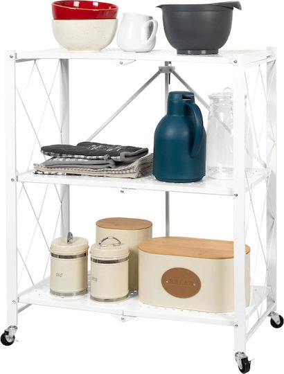 Bakaji Floor Bathroom Shelf Metallic 87x36x34cm Pink