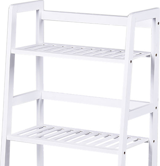 Bakaji Επιδαπέδια Ραφιέρα Μπάνιου Ξύλινη 116x48x32cm Λευκή