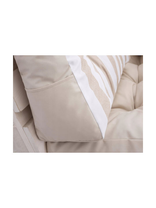 Garden Chair Cushion with Backrest Ecru