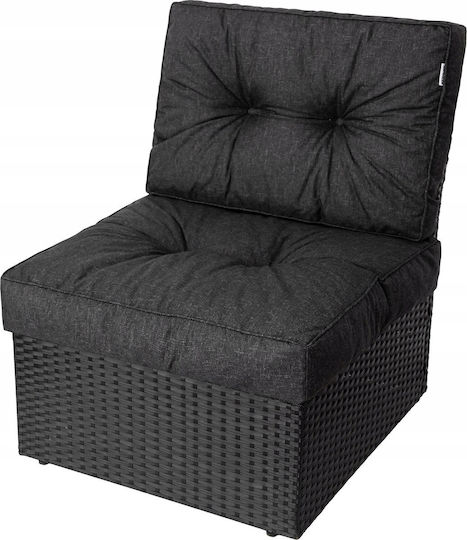Garden Chair Cushion with Backrest Black