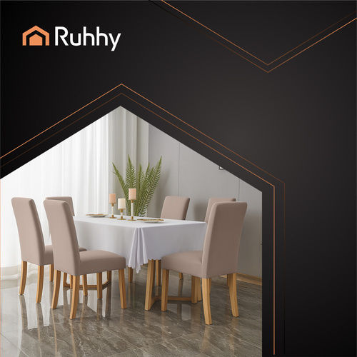 Ruhhy Husă Elastică Scaun Bej 65x40cm 6buc