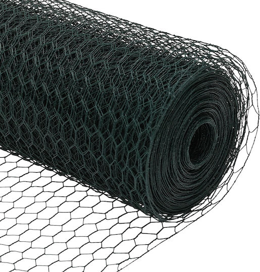 vidaXL Wire Fencing Galvanized with PVC Coating Set Green 0.6x10m