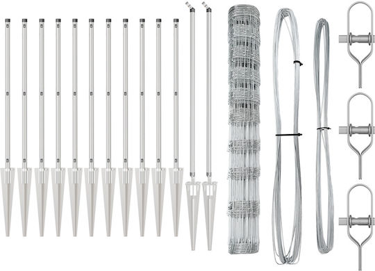 vidaXL Drahtzaun Stacheldraht Verzinktes Silber 1,2x50m
