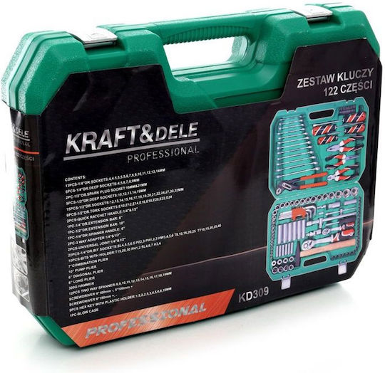 Kraft & Dele Werkzeugkoffer mit 122 Werkzeugen