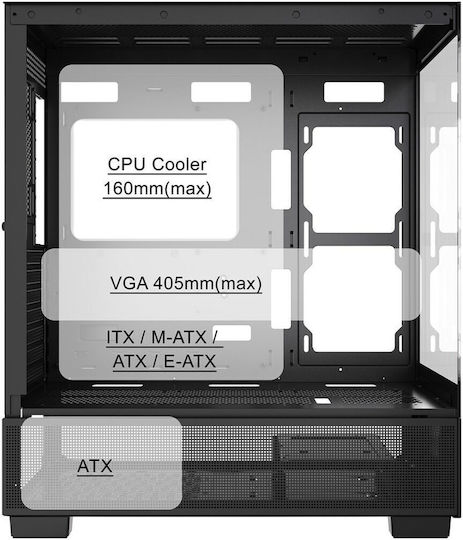 Gembird CCC-FC-X550 Midi Tower Компютърна Кутия Черна