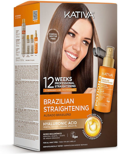 Kativa Hair Treatment Set with Keratin for Straightening for
