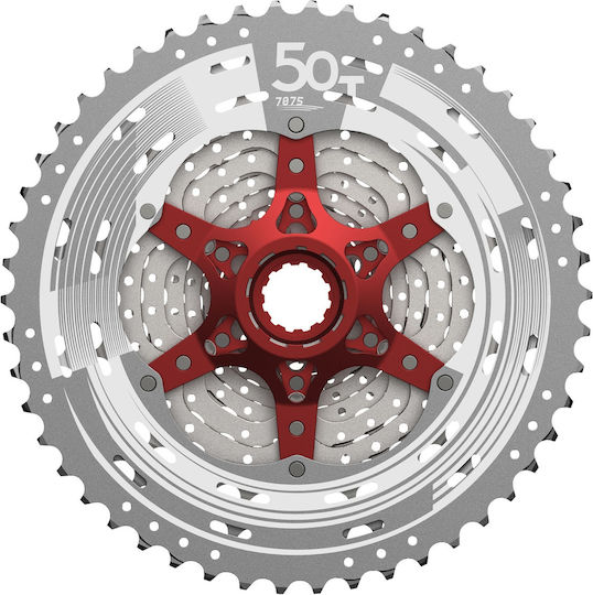 SunRace Road Bike Cassette 12 Speeds with Sprocket 11-50 Metallic Silver