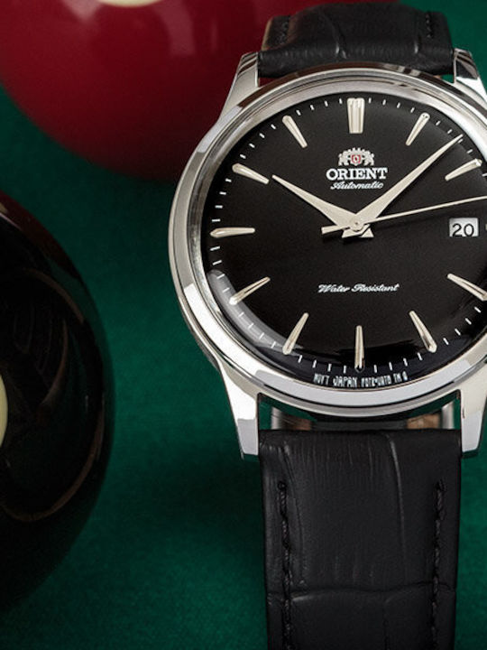 Orient Classic Ανδρικό Ρολόι 38mm Αυτόματο με Μαύρο Δερμάτινο Λουράκι