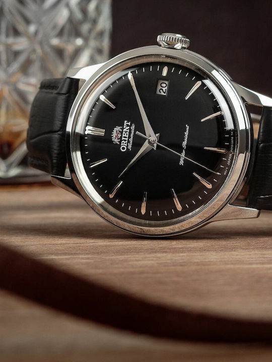 Orient Classic Ανδρικό Ρολόι 38mm Αυτόματο με Μαύρο Δερμάτινο Λουράκι