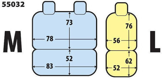 Lampa Car Seat Covers Headrests 3 Rows of Seats Dark Gray Color Sedili Set Medium Large Lampa 1 Piece L5503.2