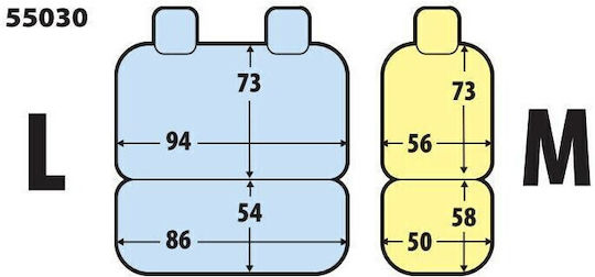 Lampa Car Seat Covers Headrests 3 Rows of Seats Dark Gray Color Sedili Set Large Medium Lampa 1 Piece L5503.0