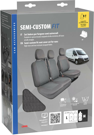 Lampa Car Seat Covers Headrests 3 Rows of Seats Dark Gray Color Sedili Set Medium Large Lampa 1 Piece L5503.2