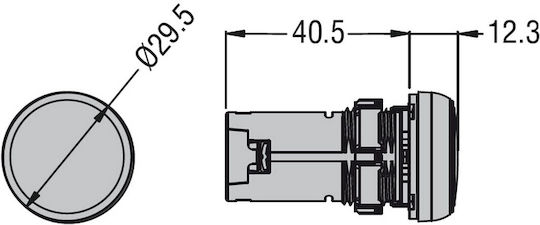 Ενδεικτική Λυχνία Ενιαία Κίτρινη Φ22 230v Ac Ip66