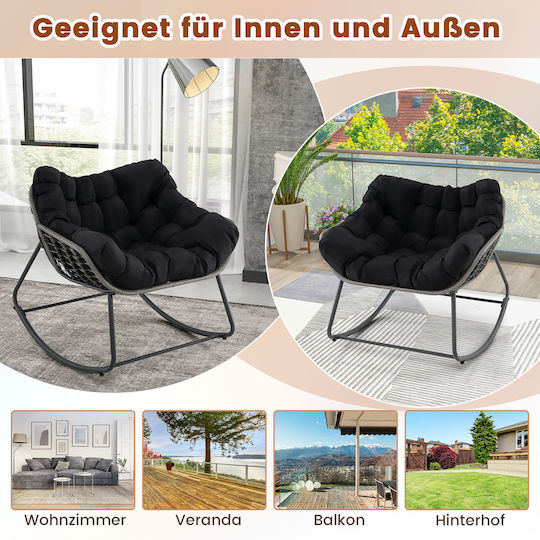 Rocking Armchair Black 98x98x87cm