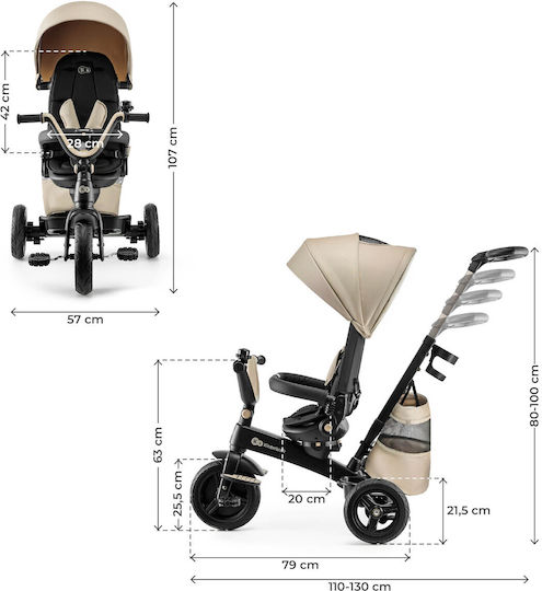 Kinderkraft Easytwist Μετατρεπόμενο με Χειρολαβή Γονέα 5 σε 1 Μπεζ