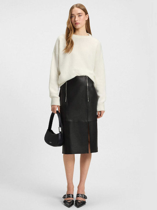 Sarcis Damen Langarm Pullover Wolle Ecru