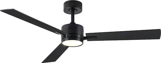Wellio Deckenventilator 132cm mit Leuchte Schwarze