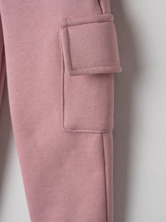 Kids Sweatpants Set With Jacket Pink 3 Pieces
