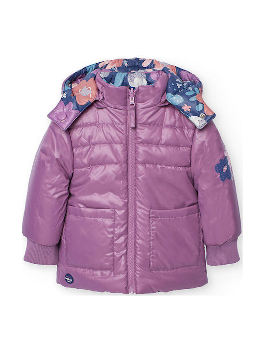 Kids' Casual Jacket Double Sided with Hood Multicolour