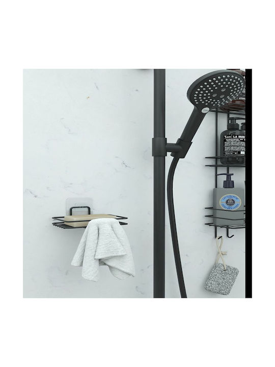 Femmit Self-Adhesive Metallic Soap Dish Bathroom & Kitchen Soap Holder Matte Black