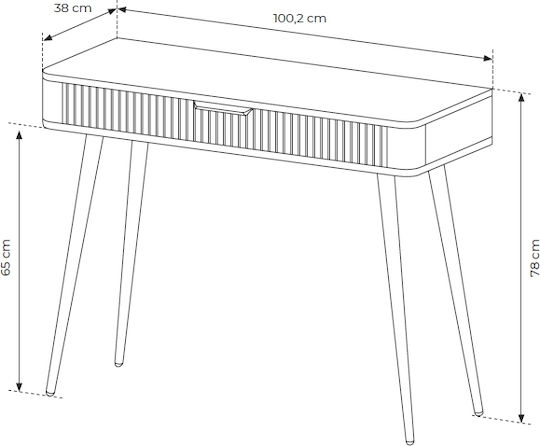 Console Table Wood & Metal Anthracite L100xW78xH38cm