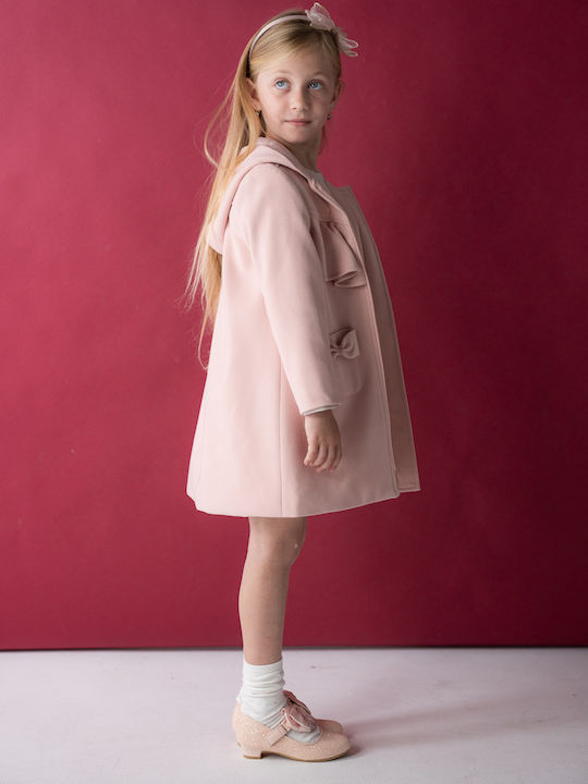 Children's Dress Long Sleeve Set with Coat and Blouse Pink