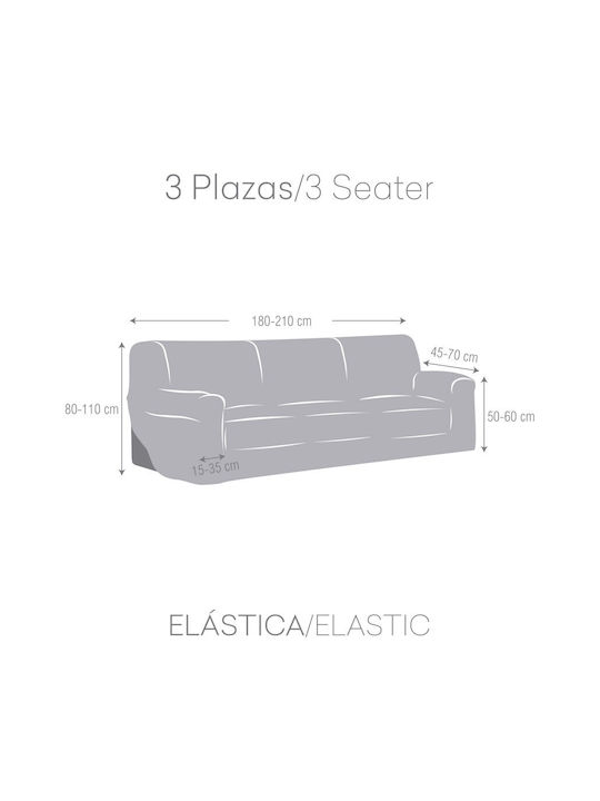 Eysa Troya Husă Elastică Canapea cu trei locuri C/6 Gray 180εκ. 1buc F731496