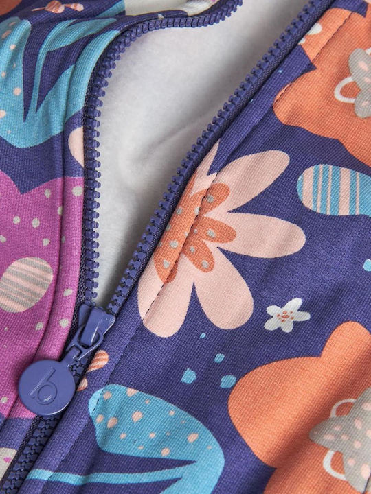 Kids Sweatshirt Cardigan Cotton with Hood Purple